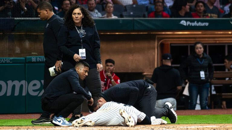 El jardinero, Óscar González sufre fractura orbital tras pelotazo en el juego de Yankees y Diablos Rojos