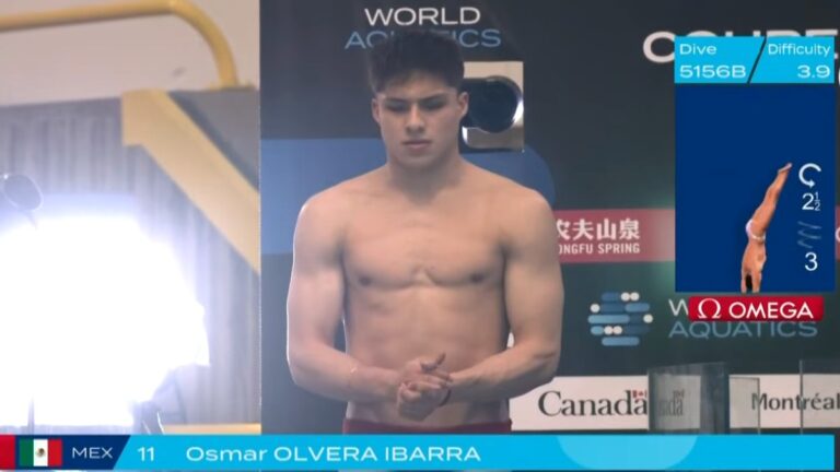 Osmar Olvera, medalla de plata en el trampolín 3m de la Copa del Mundo de Clavados Montreal 2024