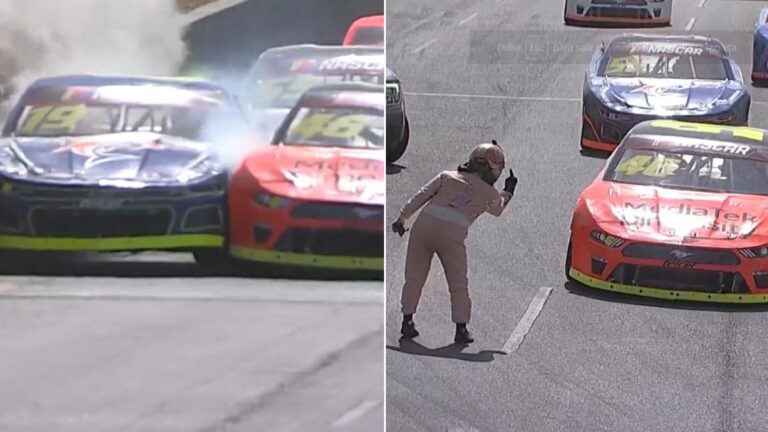 ¡Accidente en NASCAR! Irwin Vences provoca que Rodrigo Rejón se estrelle contra el muro
