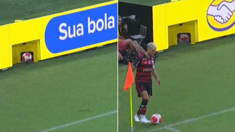¿Adiós a los recogebalones? ¡El fútbol brasileño presenta una valla publicitaria que arroja el esférico al campo!
