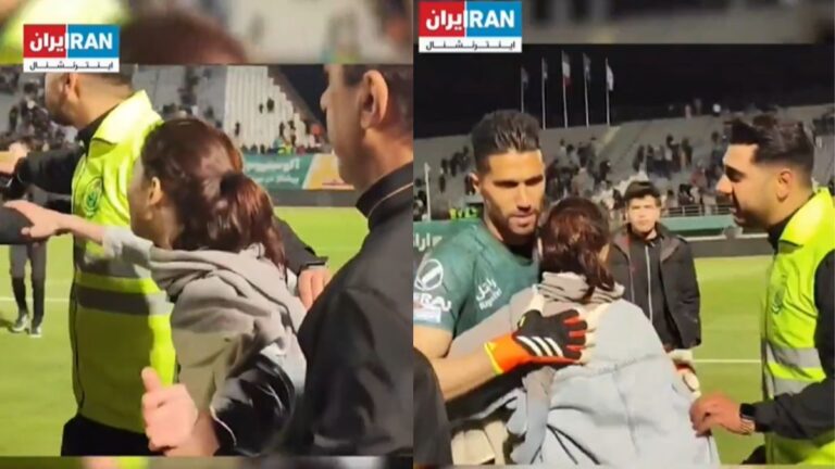 ¡Increíble! Futbolista iraní es castigado por abrazar a una mujer