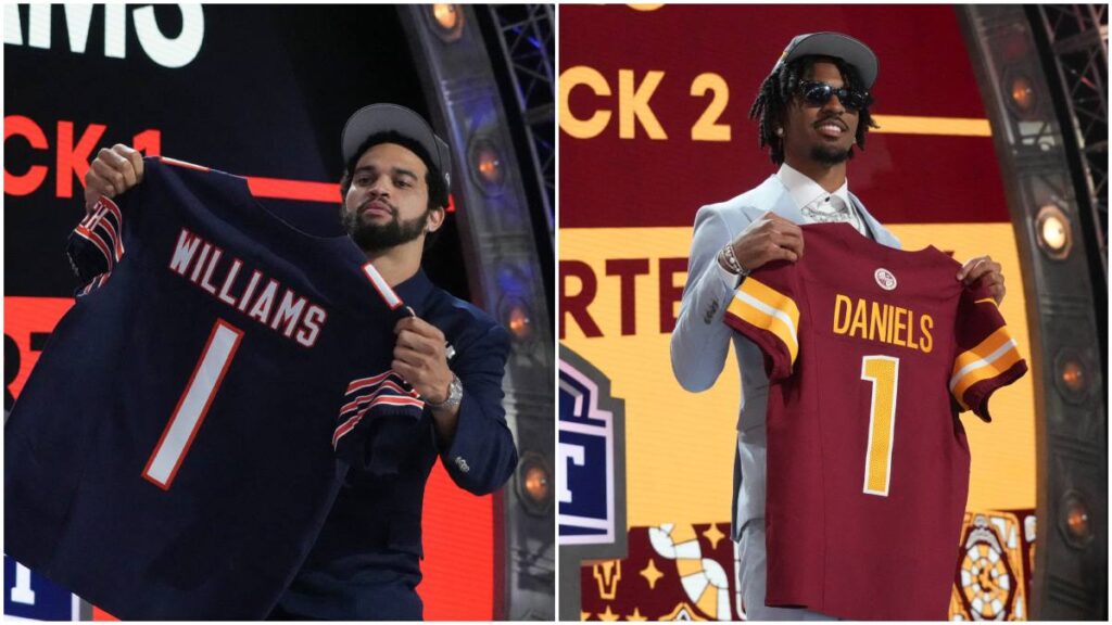 Caleb Williams y Jayden Daniels en el Draft de la NFL 2024 | Reuters