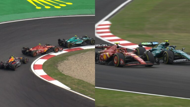 ¡Se durmieron! Checo Pérez aprovecha la lucha entre Sainz y Alonso para meterse al podio en la Sprint del GP de China