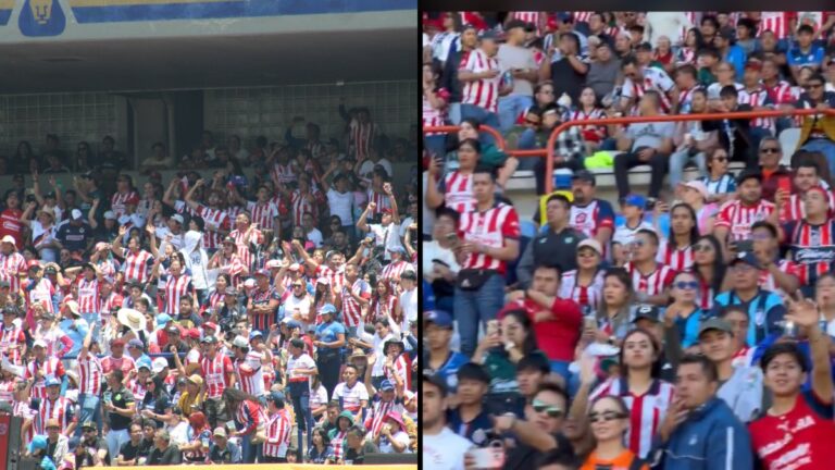La afición de Chivas pinta de rojiblanco el Olímpico Universitario y el Estadio Hidalgo el mismo día