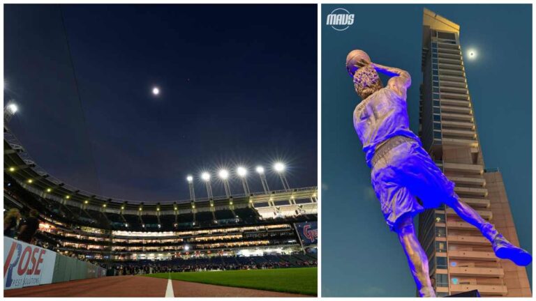 Las increíbles postales del deporte bajo el eclipse: MLB en Cleveland, los Mavs, Indy 500…