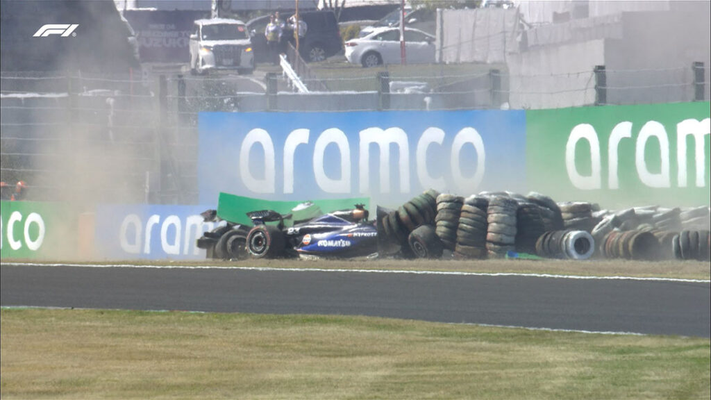 La escena del choque entre Ricciardo y Albon | Reuters