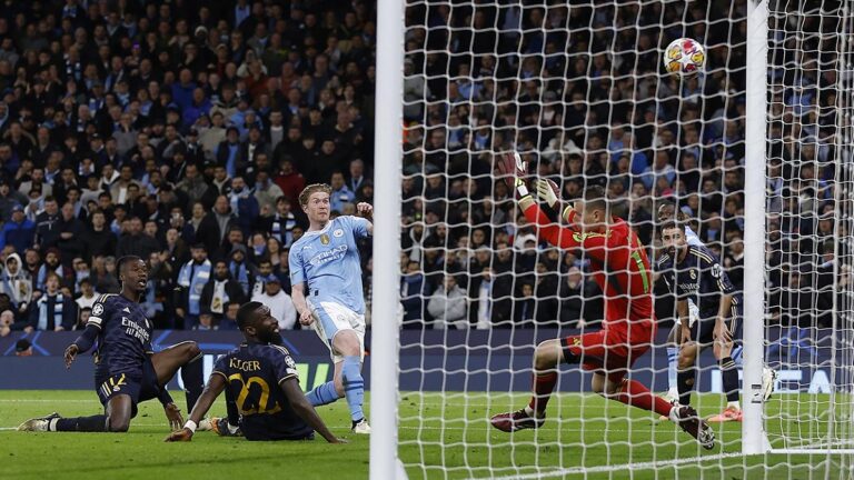 Manchester City vs Real Madrid: Kevin De Bruyne aprovecha el rebote y pone la paridad
