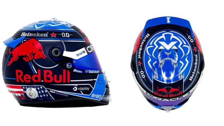 Max Verstappen presenta su espectacular casco para el Gran Premio de Miami y todas las carreras en Estados Unidos