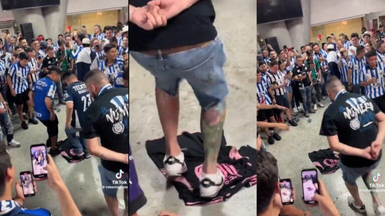 ¡Lamentable! Aficionados de Monterrey pisotean camiseta de Lionel Messi