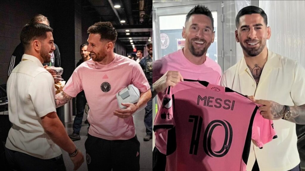 Topuria visita a Messi en Miami | IG: iliatopuria