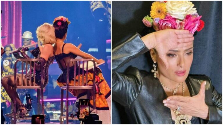 Salma Hayek presume las fotos del icónico momento en el que comparte escenario con Madonna en México
