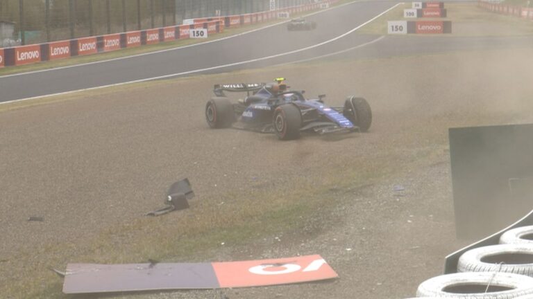 Logan Sargeant hace un Alex Albon y destroza su Williams en las Libres 1 del GP de Japón