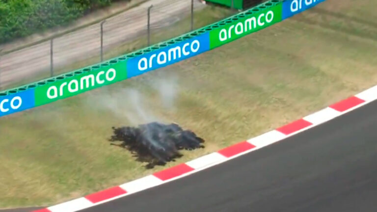 ¡Fuego! El césped en el Gran Premio de China se incendia… ¡dos veces!