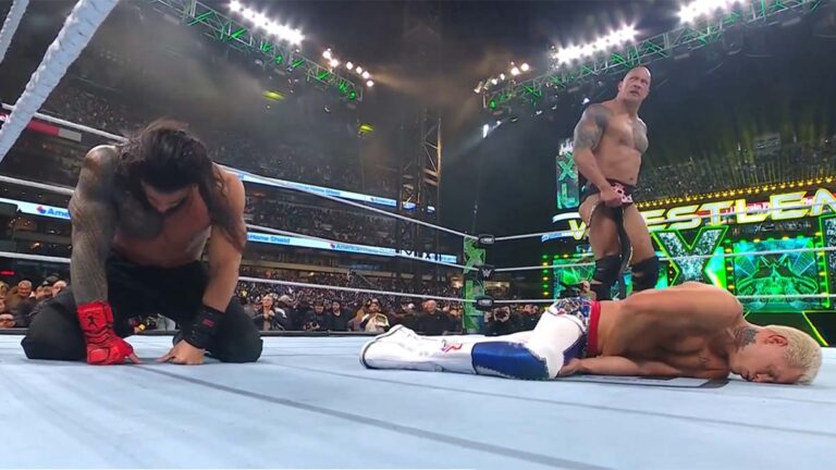 La Roca y Roman Reigns acaban con Cody Rhodes y Seth Rollins en la primera noche de WrestleMania 40