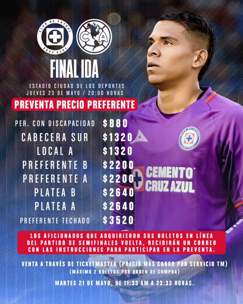 ¿Cuánto cuestan los boletos para el Cruz Azul vs América?