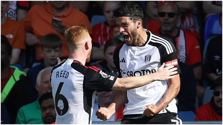 Raúl Jiménez anota doblete con el Fulham ante un Luton Town ya descendido