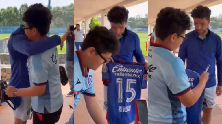 ¡Lo logró, señor! Pequeño fan del Cruz Azul entra a La Noria… ¡e Ignacio Rivero le regala su playera!