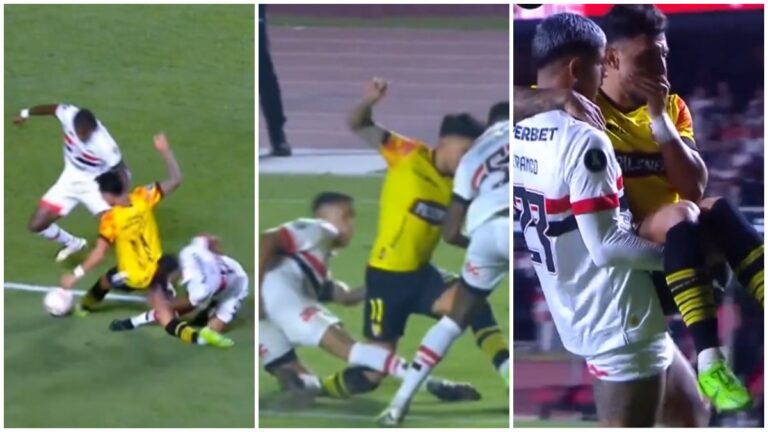 ¡Brutal entrada sobre Joao Rojas! El exjugador de Rayados sufre una fractura de peroné en la Copa Libertadores