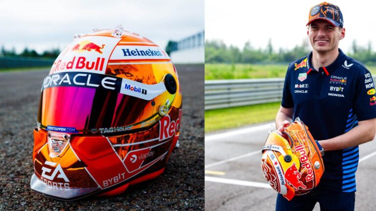 Max Verstappen rinde homenaje a su afición con un casco especial para las carreras europeas
