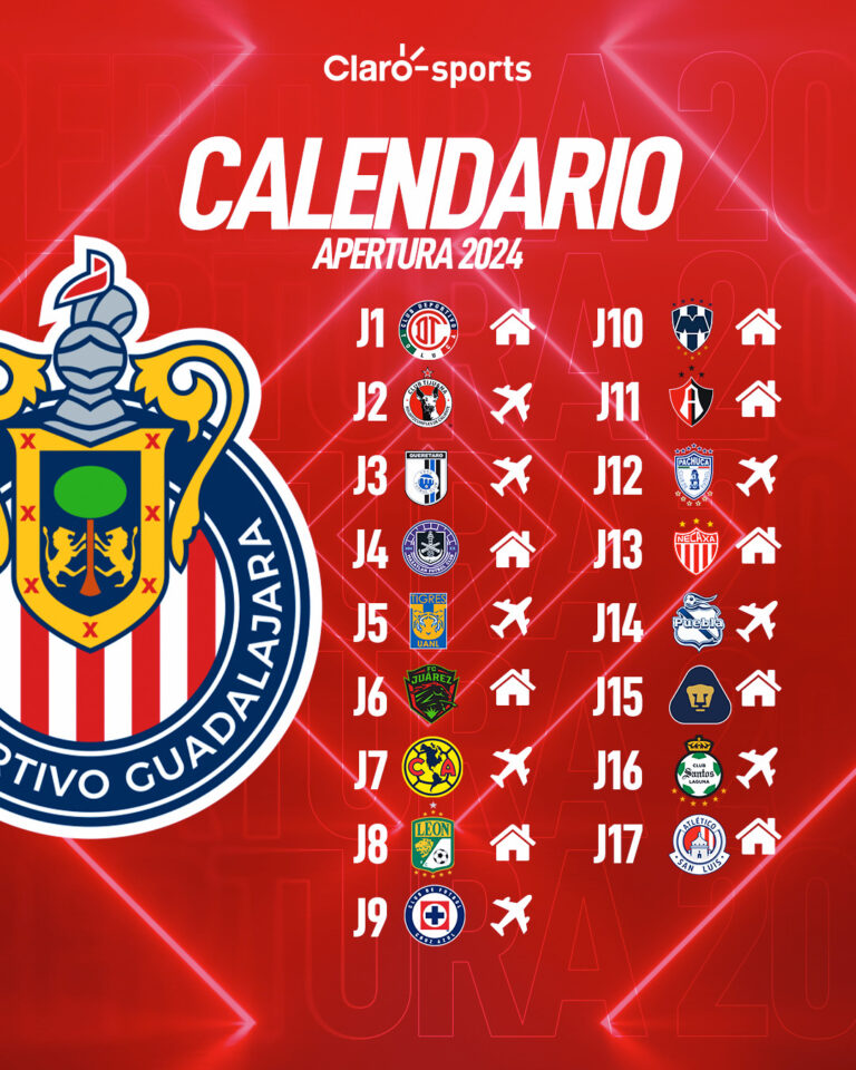 Calendario de Chivas Apertura 2024 Todos los partidos, fechas y