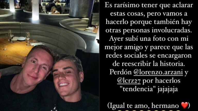 La insólita aclaración que debió hacer Nicolás Fonseca, tras postear una foto con un amigo