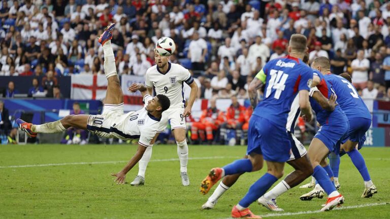 Inglaterra vs Eslovaquia: Golazo de chilena de Jude Bellingham al minuto 90+5′; el pase a cuartos se define en tiempo extra o penales