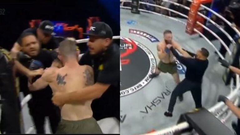Keith Richardson, peleador de MMA, se vuelve loco y golpea al réferi en el BKFC 62