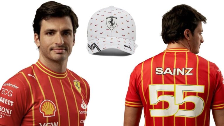 Carlos Sainz, con camiseta y gorra especial para el GP de España al mero estilo de la Eurocopa 2024