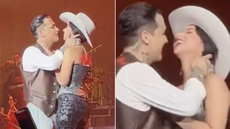 Fans reaccionan al primer beso público de Ángela Aguilar y Christian Nodal en el Auditorio Nacional