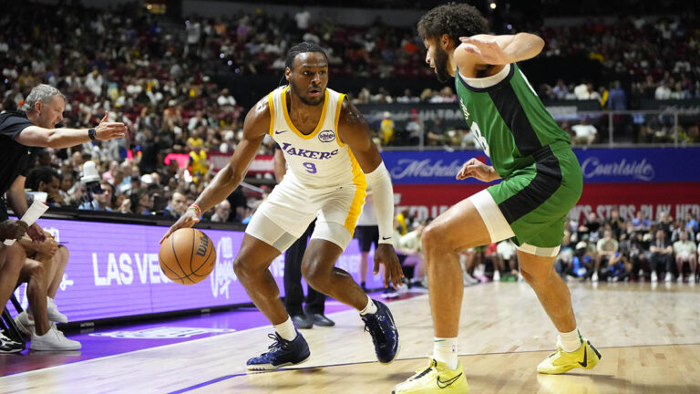 Bronny James vuelve a sufrir con Lakers al solo lograr dos puntos en la derrota ante Celtics