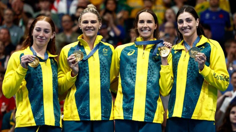 Australia rompe su propio récord olímpico en el relevo 4x100m estilo libre femenil de Paris 2024