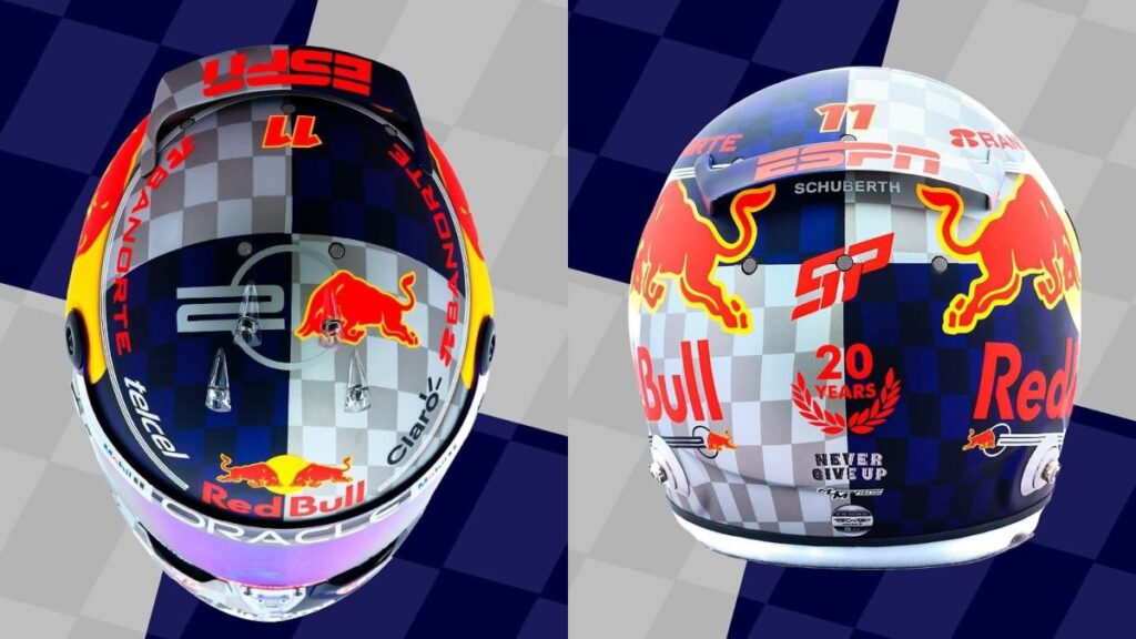 Espectacular casco de Checo Pérez para Silverstone | @RedBullRacing