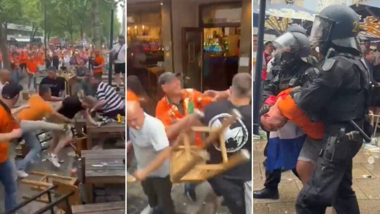 ¡Violencia en la Eurocopa! Pseudoaficionados de Países Bajos atacan a ingleses en la previa de la semifinal