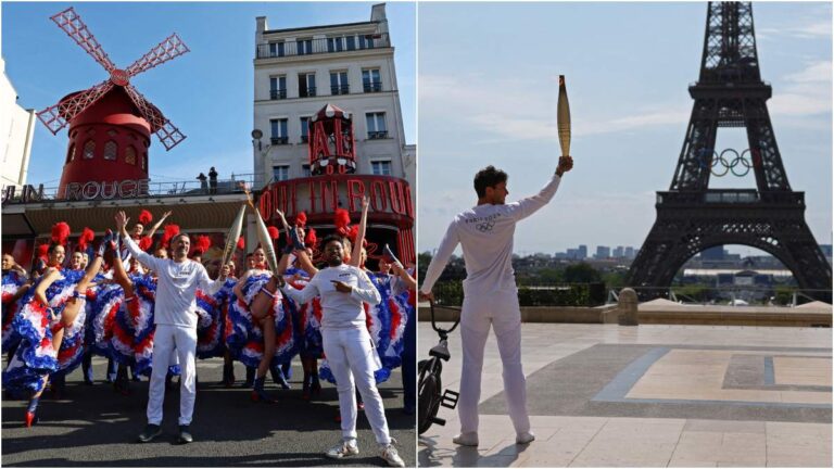 ¡Continúa con su recorrido! La Llama Olímpica visita el Moulin Rouge y la Torre Eiffel