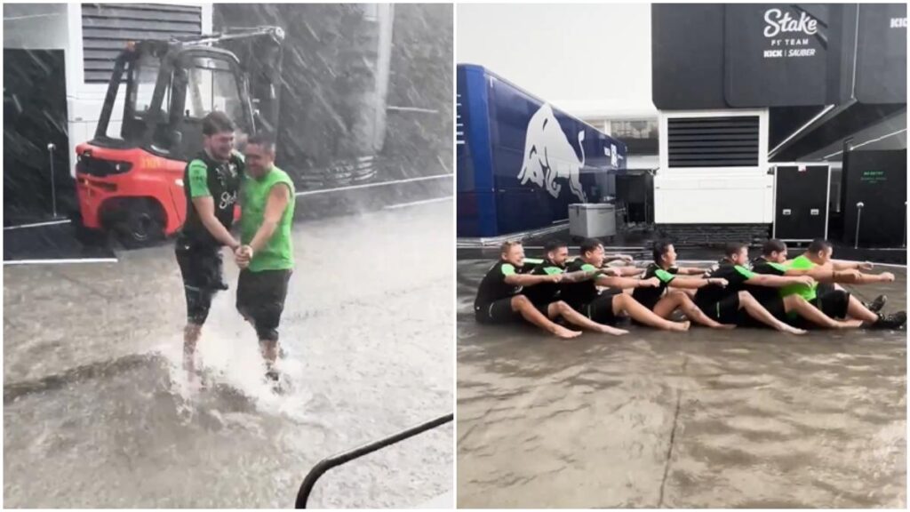 Sauber en las inundaciones del GP de Hungría | Screenshot