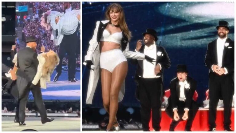 Travis Kelce explica cómo apareció en el escenario del Eras Tour de Taylor Swift en Londres: “Lo único que me dije es ‘no tires a la bebé'”