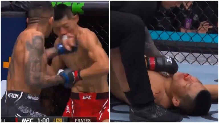 Carlos Prates manda a dormir a Li Jingliang con un impresionante gancho en UFC 305