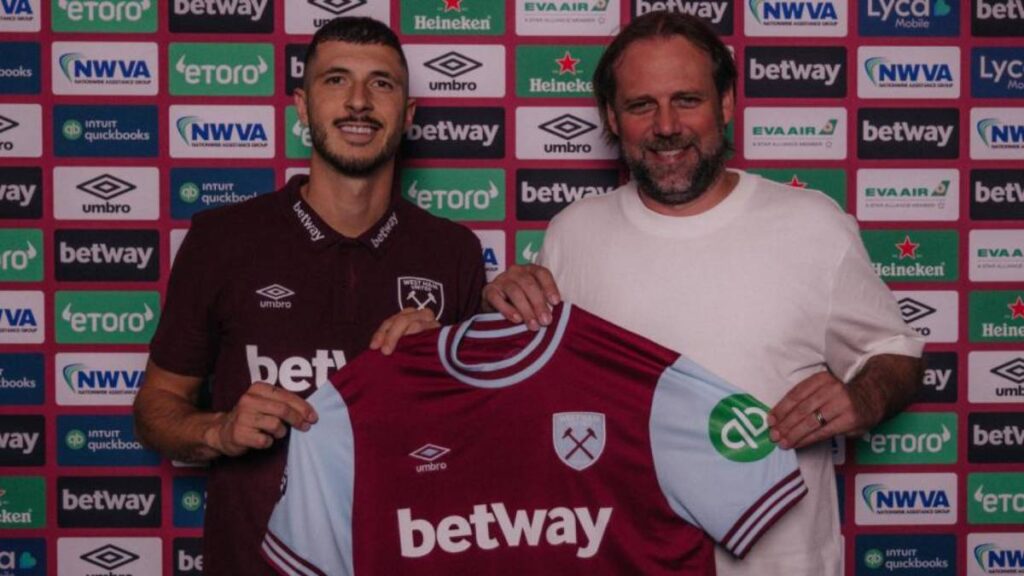 Guido Rodríguez firma con el West Ham. Foto: whufc.com