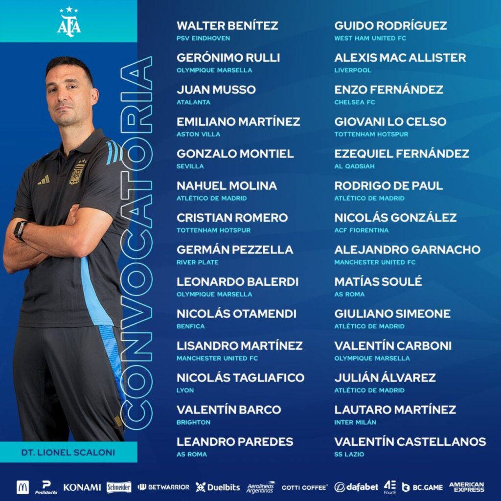 La lista de Scaloni para los duelos de Argentina ante Chile y Colombia | @Argentina