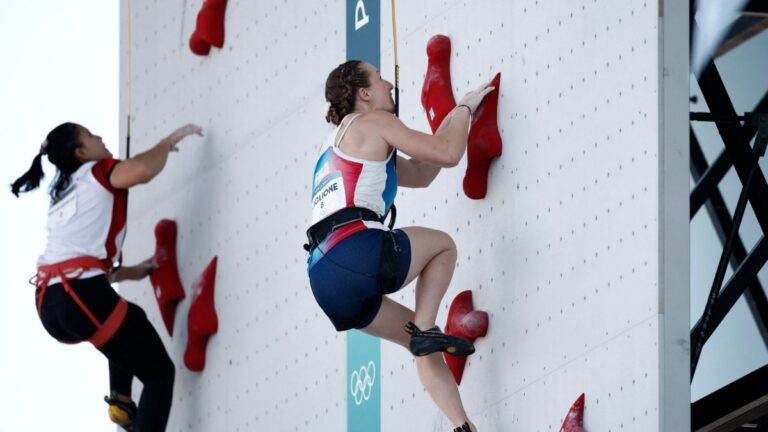 Highlights de escalada deportiva en Paris 2024: Resultados cabezas de serie y eliminación velocidad femenil