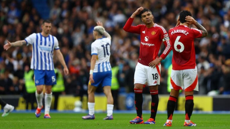 Manchester United se ahoga en la costa de Brighton