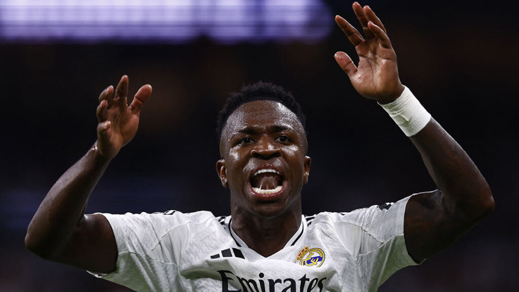 Vinicius durante un partido del Real Madrid