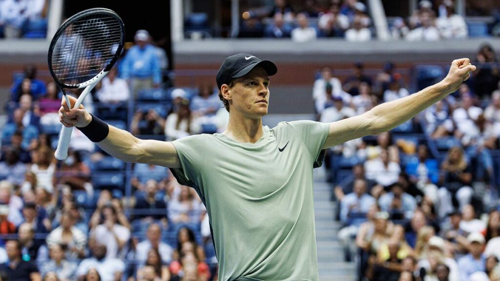 Jannik Sinner en festejo tras semifinal del US Open