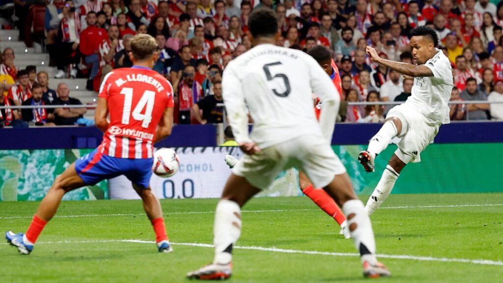 Real Madrid conquistó el Metropolitano del Atlético gracias a un potente gol de Eder Militao antes de que se suspendiera el juego.