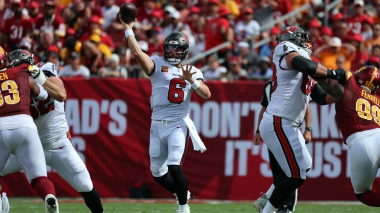 Un magistral Mayfield lleva a Buccaneers al triunfo ante los renovados Commanders