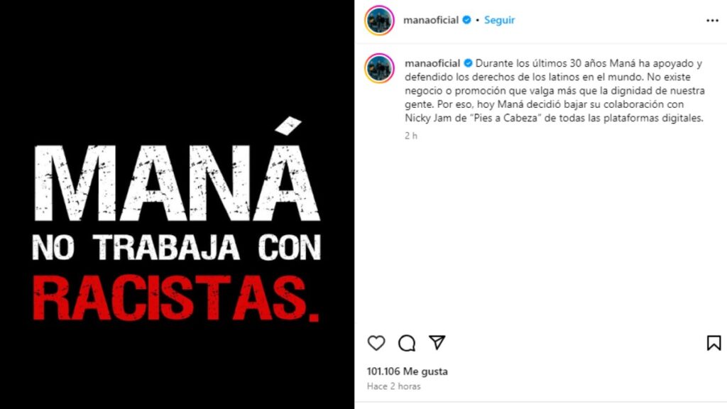 Maná emite comunicado en contra de Nicky Jam