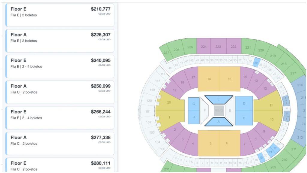 Los boletos más caros para la pelea de Canelo | Captura de Pantalla