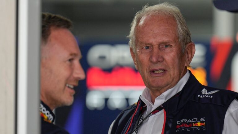 Helmut Marko, molesto tras el choque de Pérez con Sainz: “Era completamente innecesario provocar algo así a dos vueltas del final”