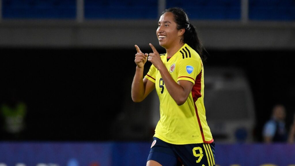 Mayra Ramírez celebra un gol con la Selección Colombia. - Vizzor Image.