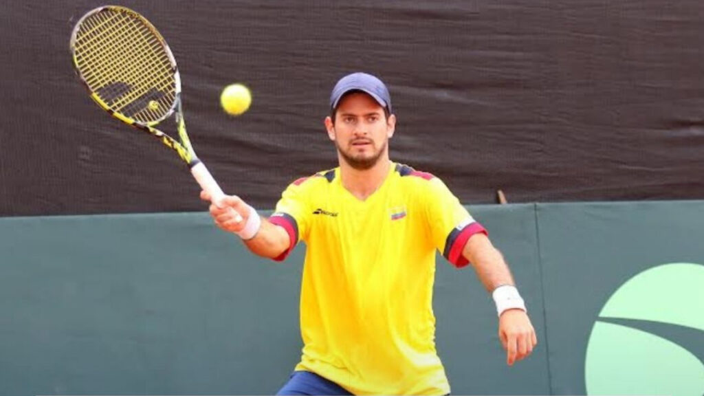 Nicolás Mejía, en la copa Davis. - @fedecoltenis.